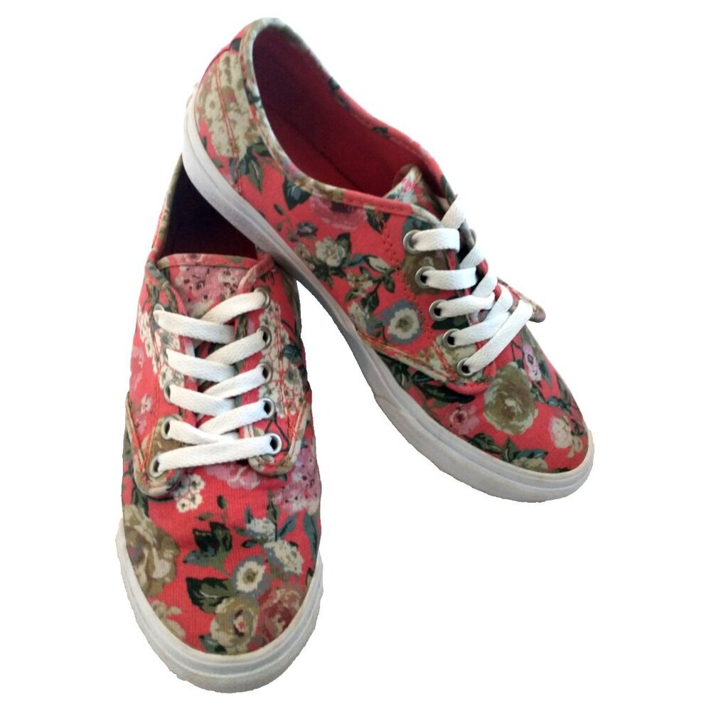 VANS Off The Wall Women's Sneakers TB4R Series Pink Floral Print Shoes - 8.5M